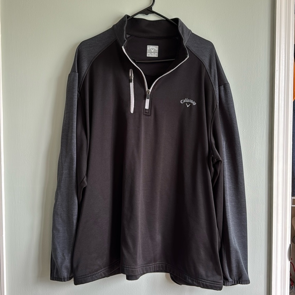Men’s Callaway Black Golf Quarter Zip Pullover XXL